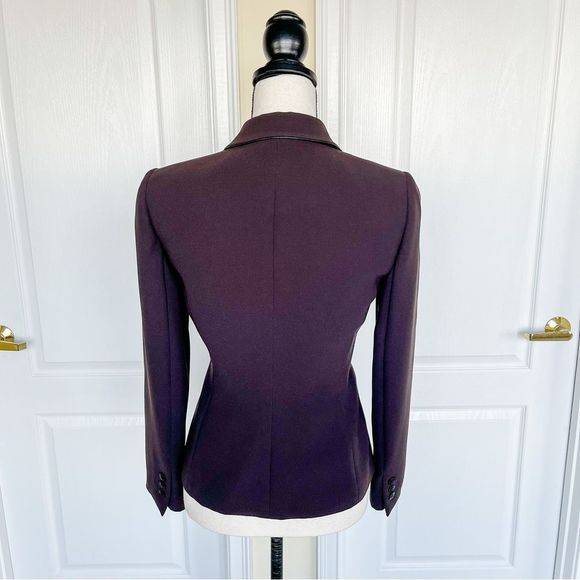 Tabari Size 2P Brown Leather Trim Three Button Suit Jacket with Front Pockets - Picture 10 of 13